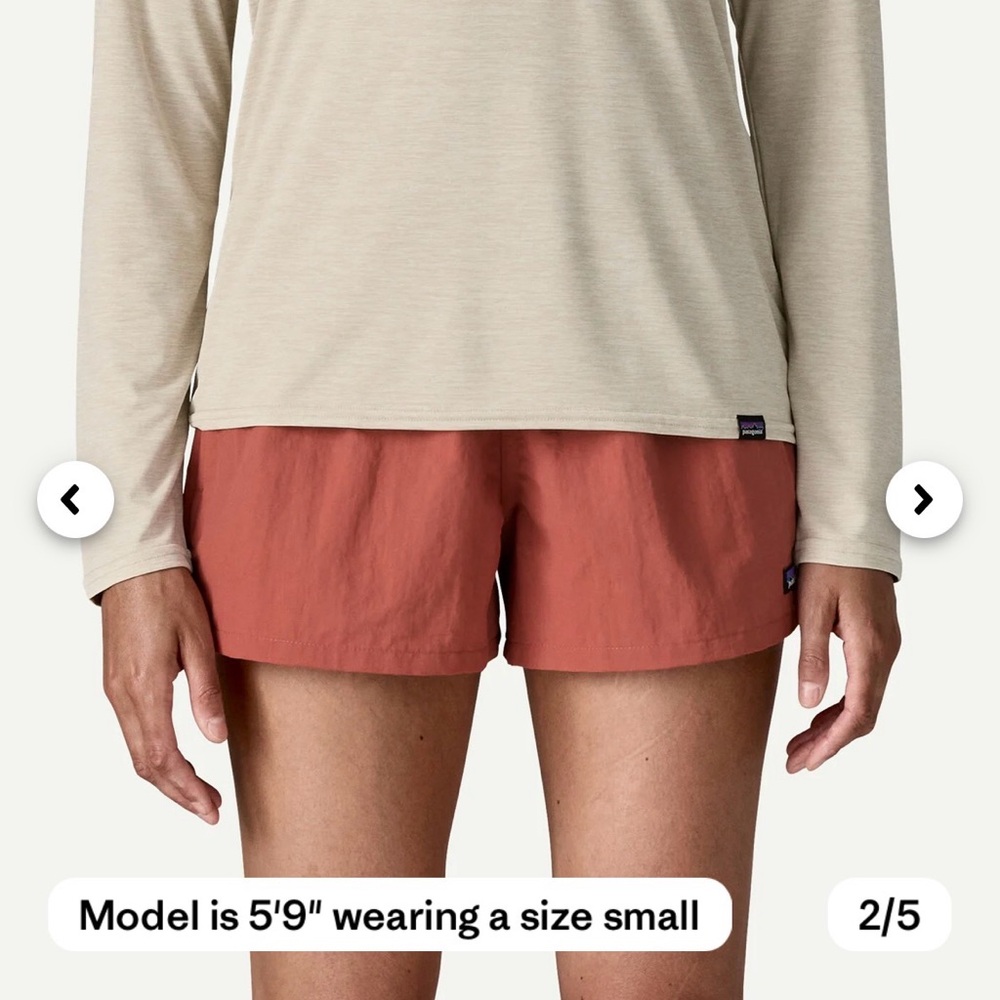 Patagonia Women's barley baggy Shorts in Rust